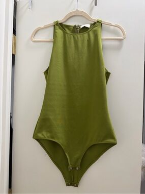 LAPOINTE Olive Green Neoprene Halterneck Bodysuit- Sz 4